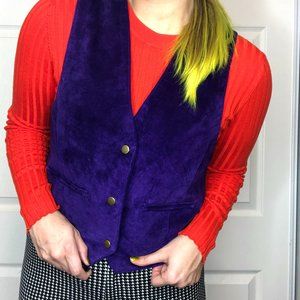 Vintage Purple Suede Vest- Global Identity M